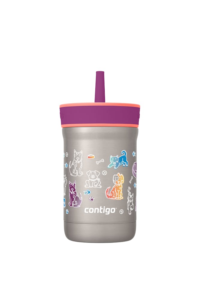 Kids Leighton Spill-Proof Stainless Steel Tumbler with Straw, 12oz V5
