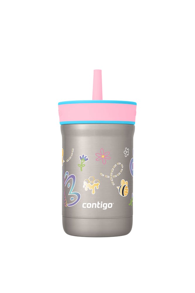 Kids Leighton Spill-Proof Stainless Steel Tumbler with Straw, 12oz V5